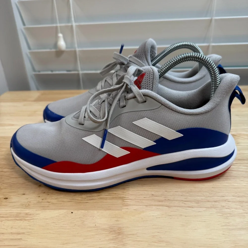 Adidas FortaRun J Athletic Sneakers Men's Gray Royal Blue Lace-Up Classic - 6‎
